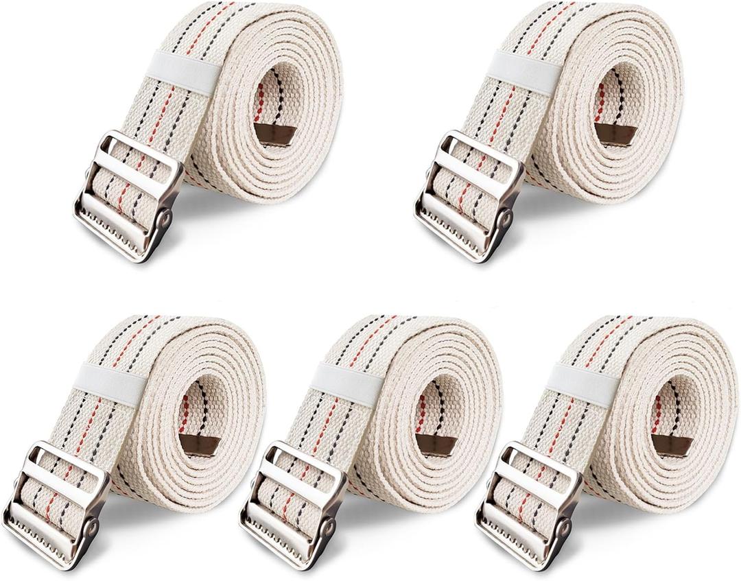 Aliseniors 5 Pack Transfer and Gait Belt with Metal Buckle - 60 Inch, Standing and Transfer Walking Assist Aid for Seniors, Elderly Patients, Caregiver, Nurse, Therapist