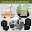 Ecally 16 Pack Furniture Risers Adjustable Bed Risers Desk Leg Risers 1.38" Stackable Heavy Duty Bed Lifts Risers Square Bed Raising Blocks for Mattress Table Leg Desk Chair Couch Sofa Dorm (Black)