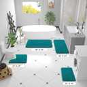 OLANLY Bathroom Runner Rugs 44x24, Soft Absorbent Chenille Bath Rugs, Rubber Backing Quick Dry, Machine Washable Long Bath Mats for Bathroom Floor, Tub and Shower, Home Decor Accessories, Deep Lake
