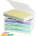 Paper Organizer Storage 4 Pack Plastic Clear Paper Storage Multi-functional Storage Box with Latching Lids for Classroom Organization Office Carft Supplies Accessories Clear(12x8.46x1.97inch)