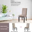 Waterproof Dining Chair Cover,Spandex Fabric Fit Stretch Chair Slipcover,Removable Washable Jacquard Parsons Chair Covers (Khaki,Set of 6)