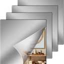 4 Pcs Flexible Mirror Reflective StickersNon Glass Safety Reflective Mirror, 12 x 12 in Self Adhesive Square Cuttable Acrylic Film Mirror for DIY Craft Home Wall Decoration