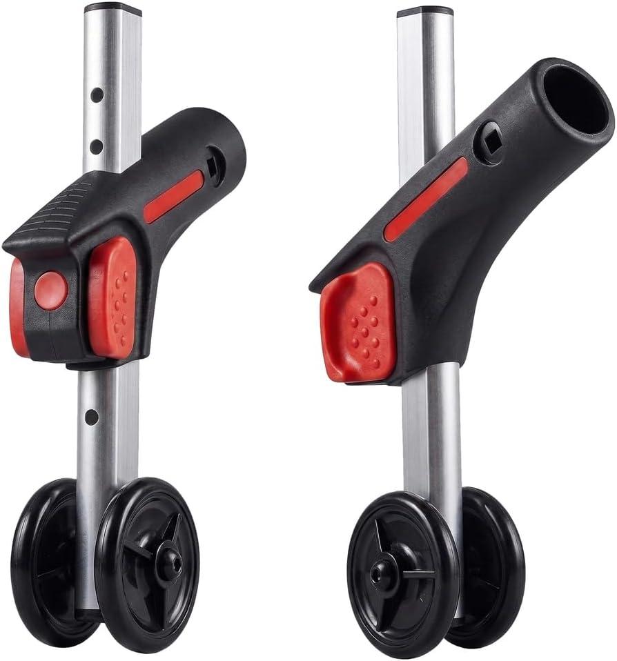 Wheelchair Anti Tip Device, 7-Level Adjustable Aluminum Anti Tippers with Wheels, Universal Rear Anti-Tipping Stabilizer Set for Manual and Electric Transport Chairs, 1 Pair,7/8" (22mm)