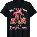 Boots and Bling its a Cowgirl Thing Country Girls T-Shirt, Size Small