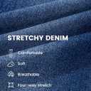 SHEWIN Straight Leg Jeans for Women Trendy High Rise Tapered Flare Jeans Stretchy Wide Leg Ankle Denim Pants with Pockets (4, Dark Blue)