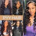 PYY Deep Wave Lace Front Wigs Human Hair Deep Wave Wig 13x4 HD Lace Frontal Raw Human Hair Glueless Wigs for Black Women Pre Plucked with Baby Hair 24 Inch