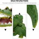 POPETPOP Simulated Crocodile Aquarium Ornament 5.51 Inch Resin Alligator Fish Tank Decor Safe Durable Bubbling Aquatic Decoration for Freshwater Saltwater Tanks