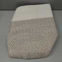 COMFY-HOMI Cotton Rope Woven Basket with Handles for Shelves,Toys,Book, Cloth Storage Baskets for Organizing-13.5" x 11" x 9.5" Toy Decorative Organizer for Living Room, Bathroom White/Brown