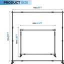 8×8‘ Backdrop Stand Banner Stand Kit with Carry Bag Heavy-Duty Photography Step & Repeat Stand Height and Width Adjustable for Photo Booth Events Weddings Studio Displays