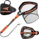 KastKing Titanet Fishing Net, Durable Aluminum Handle, Non-Slip Hi-Vis Grip, Compact Bag & Lanyard, Ideal for Kayak, Lake, Fly, or River Fishing, 2 Net Options