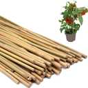 50PCS Plant Stakes,Natural Bamboo Stakes,Garden Stakes for Indoor and Outdoor Plants,POLIUMB Poles Sticks for Tomatoes,Beans,Flowers,Trees Potted and Climbing Plants-18 inches