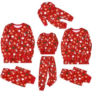 CARETOO Family Christmas Pajamas Matching Sets Xmas Long Sleeve Pjs Set for Men Women Kids Toddler Baby Boy Girl Sleepwear (XX-Large, Red Snowman)