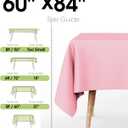 Pureegg Rectangle Table Cloth 60" x 84" 8 Packs, Durable Polyester Tablecloth Offers Reusable & Washable Protection, Ideal for Outdoor Party, Picnic, Wedding, Banquet and Birthday, Pink