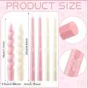 Nuanchu 6 Pcs Pink Bow Taper Candles 3D Pink Coquette Decoration Twisted Candlesticks Decor Bow Twisted Candles for Coquette Birthday Baby Shower Wedding Bachelorette Supplies