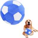 Interactive Dog Toys Soccer BallPlush Squeaky Dog Toys BallDog Puzzle Toys Football Indoor Outdoor Jolly Ball for Dogs,Dog Balls for Medium and Large Dogs Toys Diameter 7.1in/18cm
