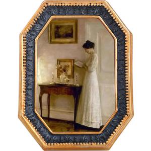 Small Vintage Picture Frames 2.5x3.5 Ornate Wallet Size Picture Frames Antique Photo Frame for Tabletop and Wall Mount Gallery Wall Decor Vintage Home Decor,in Black,Octangular