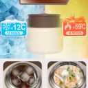 316 Stainless Steel Vacuum Insulated food jar for hot food lunch container, Soup Thermo For Kids/Adults lunch on the go 16 oz white brown