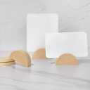 UNIQOOO 10 Set 2" Arch Birch Wood Stand with Cards |1.2mm Slot, for Name Cards, Place Card Holder, Photo Display Stand | for Event Decor, Retail Shop, Cafe Restaurant Menu, Business Card, Name Tag