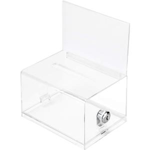 Amazon Basics Ballot Box With Key Lock, Clear