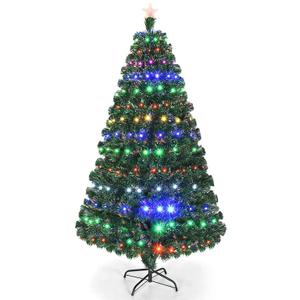 7'Pre-Lit Christmas Tree Fiber Optic Multicolor LED Lights