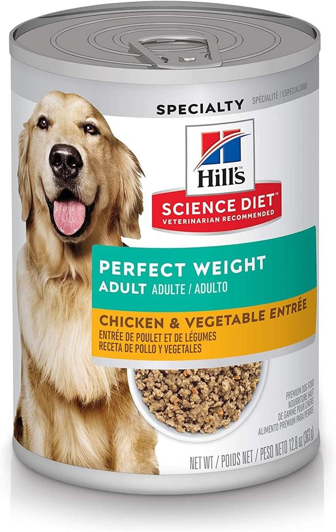 Hill's Science Diet Adult Perfect Weight Wet Dog Food, Chicken & Vegetable, 12.8 oz. Cans, 12-Pack, EXP:  12/2027