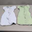 QUENESS Transition Swaddle, 2 Pack 100% Cotton Baby Sleep Sack, 2-Way Zipper Infant Arm Up Swaddle for Newborn Baby Boys Girls (Blue + Green, S(0-3 Months))