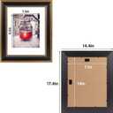 11x14 Picture Frame with Mat for 8x10 Photo or Display 11x14 Prints Without Mat, Shatter Resistant Glass Wall Mounting (Color Ornate Gold/Black)