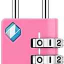 Zarker XD25 3-Digit Combination Small Mini Padlock, Pink, 1-Pack, Set of 3
