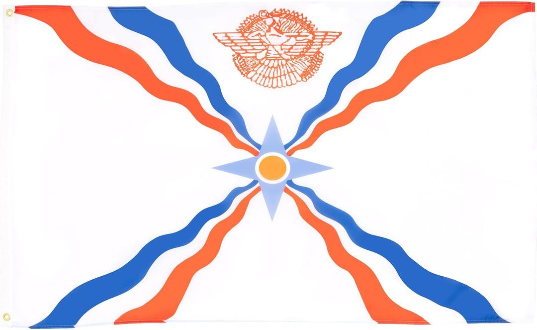 AZ FLAG - Assyria Flag - 3x5 Ft - 100D Polyester Assyrian Banner with Two Metal Grommets - Fade Resistant - Vivid Colors - 3' x 5' Feet - 150x90 Cm
