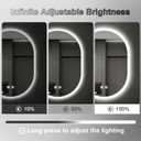 16x24 LED Bathroom Mirror with Lights Oval, Lighted Bathroom Vanity Mirror for Wall, Front Lit and Backlight, Anti-Fog, 3 Color Dimmable, Vertically Only