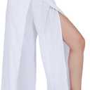 LOFBAZ Patch Sleeveless Lace Up Summer Dress for Women Casual Maxi Dresses (Small, Solid White)