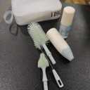 Momcozy Bottle Brush Kit, Innovative Push-Press Design for Better Cleaning - Baby Bottle Cleaner Brush for Baby Bottle, Breast Pumps, Nipples, and More - Can Generate Foam for Better Cleaning, Green (Press Bubble Style)