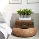 Dahey Decorative Galvanized Metal Pots Centerpiece Decor Wood Tray with Artificial Plant, 3 Buckets with Eucalyptus, Rustic Farmhouse Home Decor for Coffee Table Dining Living Room Kitchen Bath, White