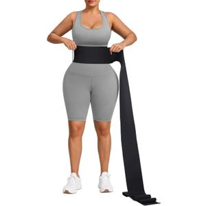FeelinGirl Waist Trainer for Women Bandage Wrap Trimmer Belt Long Torso Tummy Wraps Belly Body Shaper Waist Trimmer Belt, One Size