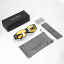 Night Driving Glasses Night Vision Glasses Fit Over Glasses Polarized Anti-Glare UV400 Gift for Men Women (Night Vision (Yellow Lens / Matte Beige Tortoise Frame))