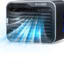 BLACK+DECKER Desktop Air Cooler, Personal Portable Fan with 3-Speeds, Evaporative Air Cooler with 0.5L Water Tank, Air Cooler Fan for Desk, Home, Office, Bedroom, and more, BDMC10B, Black