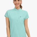 Kitmaz Medical Scrub Tops for Women - Soft Stretch Mandarin Collar Oversized Fit Scrub Shirts with 3 Pockets L