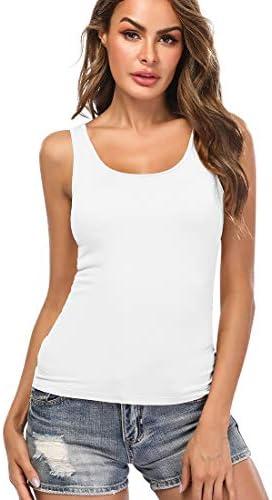 Camisoles for Women with Built in Bra,Basic Yoga Top Layering Tank Top Padded Bra Undershirt M