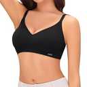 Danyaliren Seamless Bra for Women Everyday Wireless Bra Wire Free Comfort Women Bra Soft Lightly Underwear Adjustable Bras Black, Medium