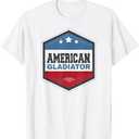 American Gladiator USA Flag Gym Sports Quote Humor T-Shirt, Size: Small