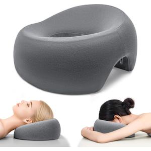 Face Down Pillow for Massage - Eye Surgery Face Pillow Suitable for Massage Beds and Home Sleep with Memory Foam and Removable Pillowcase (Grey)
