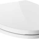 Delta Faucet Morgan Elongated Slow-Close White Toilet Seat with Non-Slip Seat Bumpers, White 811903-WH
