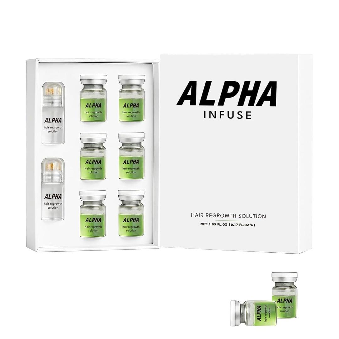 Alpha Infuse Hair Regrowth System | Advanced Hair Growth Treatment | Ginseng, Eclipta Prostrata, Peppermint Oil, Ginger Root | Strengthens Hair Roots, Gentle Painless | For Men & Women (1Box)