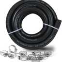 1/2 Transmission Oil Cooler Hose 10FT J1532 Fuel Line Hose 300PSI High Pressure, Includes 10 Clamps for Leak-Free Fit (-40F to 302F) Perfect for Power Steering & Hydraulic Systems