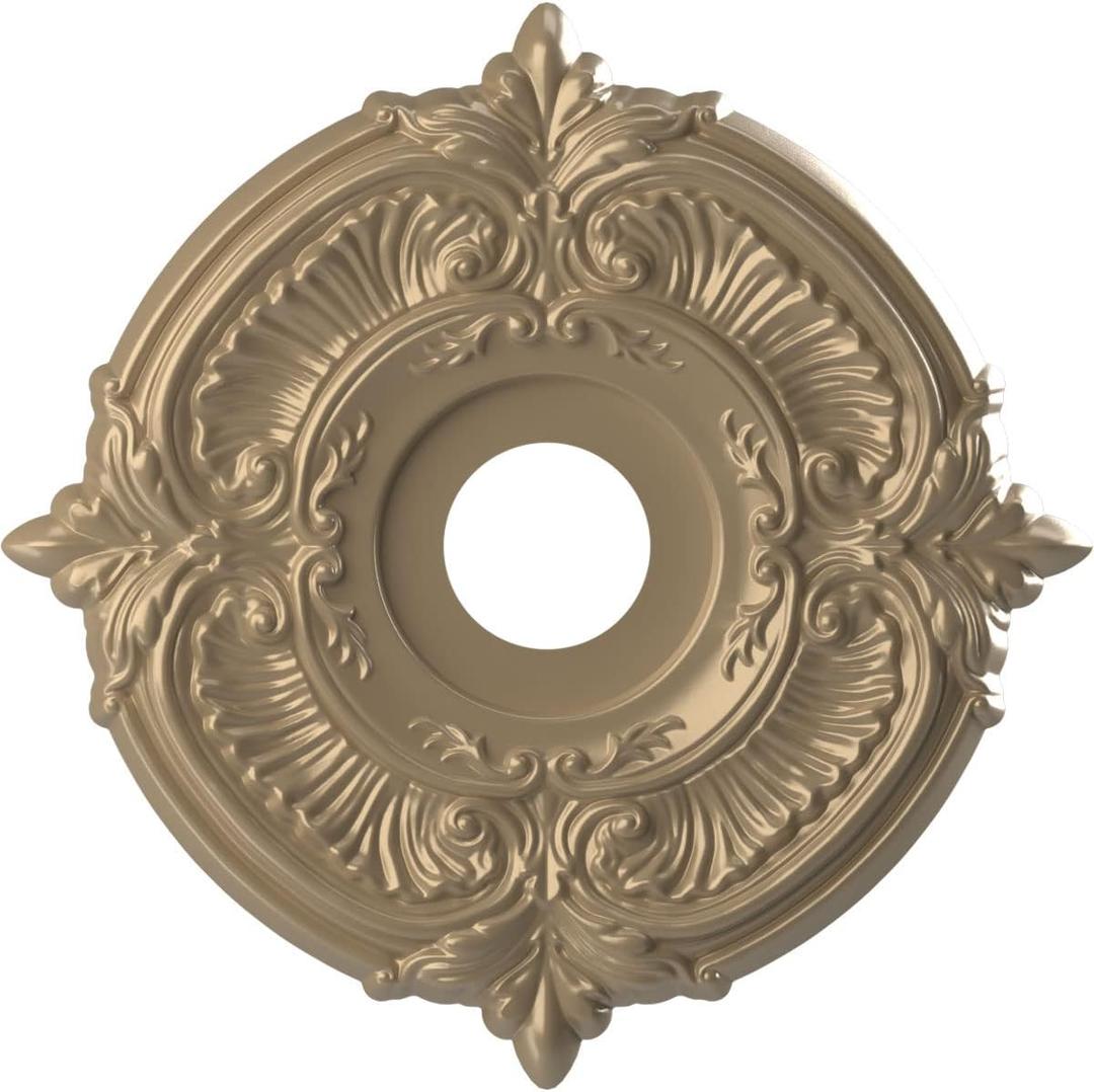 16"OD x 3 1/2"ID x 1"P Attica Thermoformed PVC Ceiling Medallion (Fits Canopies up to 5 5/8"), Universal Metallic Champagne Mist
