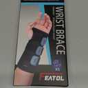 FEATOL Wrist Brace Hand Brace, Carpal Tunnel Wrist Splint Night Support for Women Men, Pain Relief Support -Tendonitis, Arthritis, Sprain, Left Hand, Small/Medium