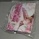 Litabel 4 Pcs Pink Hummingbird Flower Shower Curtain Set with Rugs for Bathroom Decor, Rustic Floral Bathroom Sets with Shower Curtain and Rugs, Bathroom Curtain Set with Mats (Hooks Not Included)