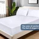 Royale Linens 100% Organic Cotton Fitted Sheet - Percale Weave - Super Soft Deep Pocket Bottom Sheets - White Elastic Sheet King Size - King Fitted Sheets Only - (78"x80"+15", White)