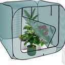 1Pcs 47 x 47 x 43in Pop-up Garden Mesh Plant Cover,Large Pest Guard Cover,Plant Gardening Net Cover with Zip and Stakes for Protecting Vegetable Fruits Plant from Birds Insects