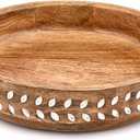 Mango Wood Table Centerpiece  Hand-Carved Home Decor Bowl for Farmhouse, Country & Modern Rustic Interiors (12" X 12" X 2.5")